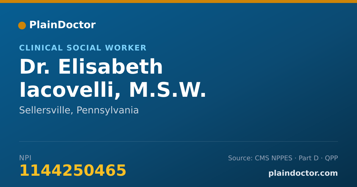 Shareable card for Elisabeth Iacovelli, M.S.W. - Clinical Social Worker, Sellersville, PA