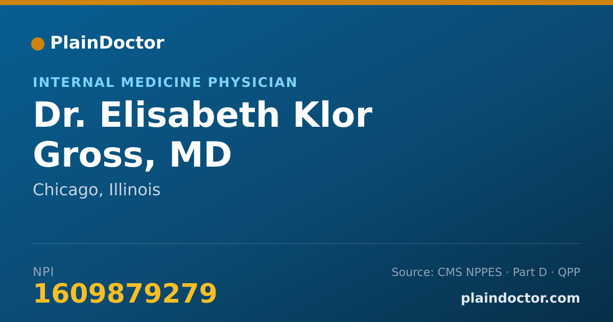 Shareable card for Elisabeth Klor Gross, MD - Internal Medicine Physician, Chicago, IL