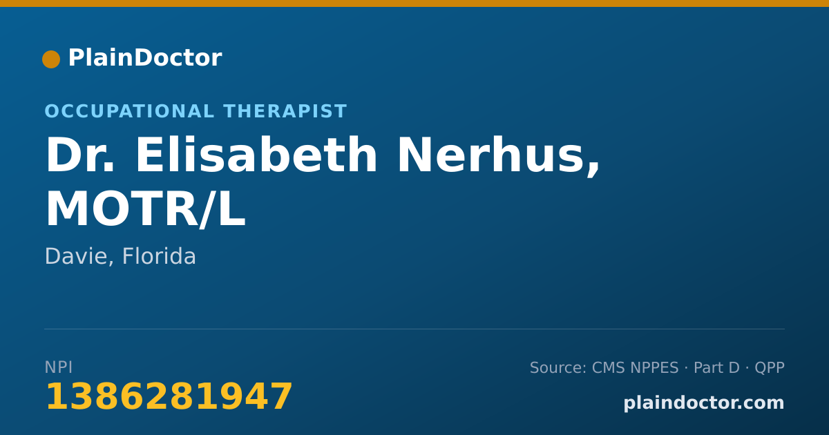 Shareable card for Elisabeth Nerhus, MOTR/L - Occupational Therapist, Davie, FL