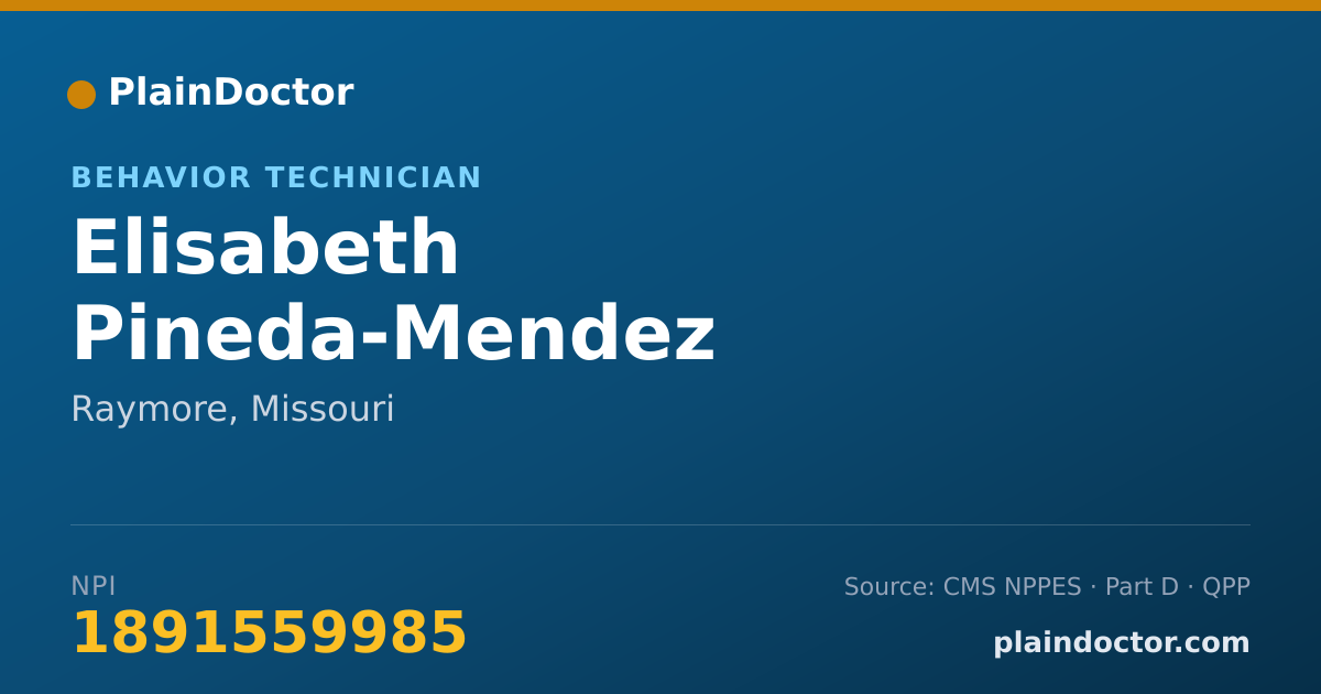 Shareable card for Elisabeth Pineda-Mendez - Behavior Technician, Raymore, MO