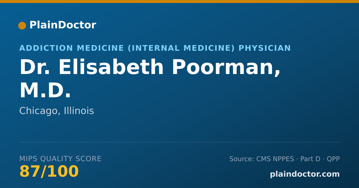 Shareable card for Elisabeth Poorman, M.D. - Addiction Medicine (Internal Medicine) Physician, Chicago, IL