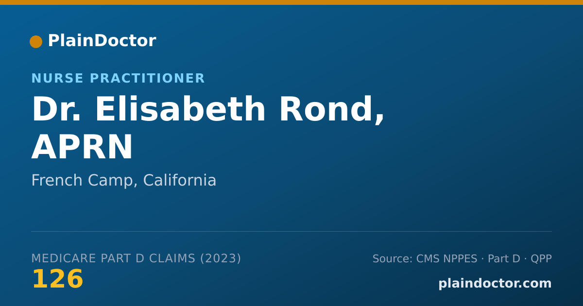 Shareable card for Elisabeth Rond, APRN - Nurse Practitioner, French Camp, CA