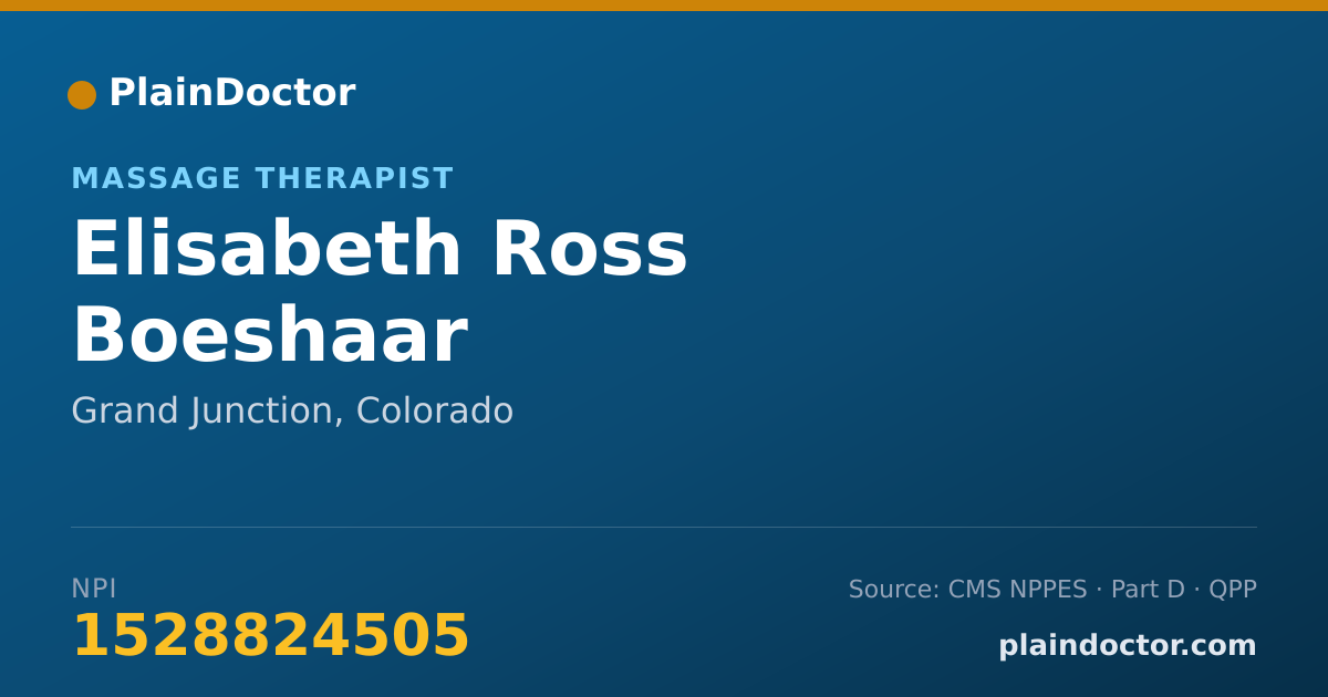 Shareable card for Elisabeth Ross Boeshaar - Massage Therapist, Grand Junction, CO