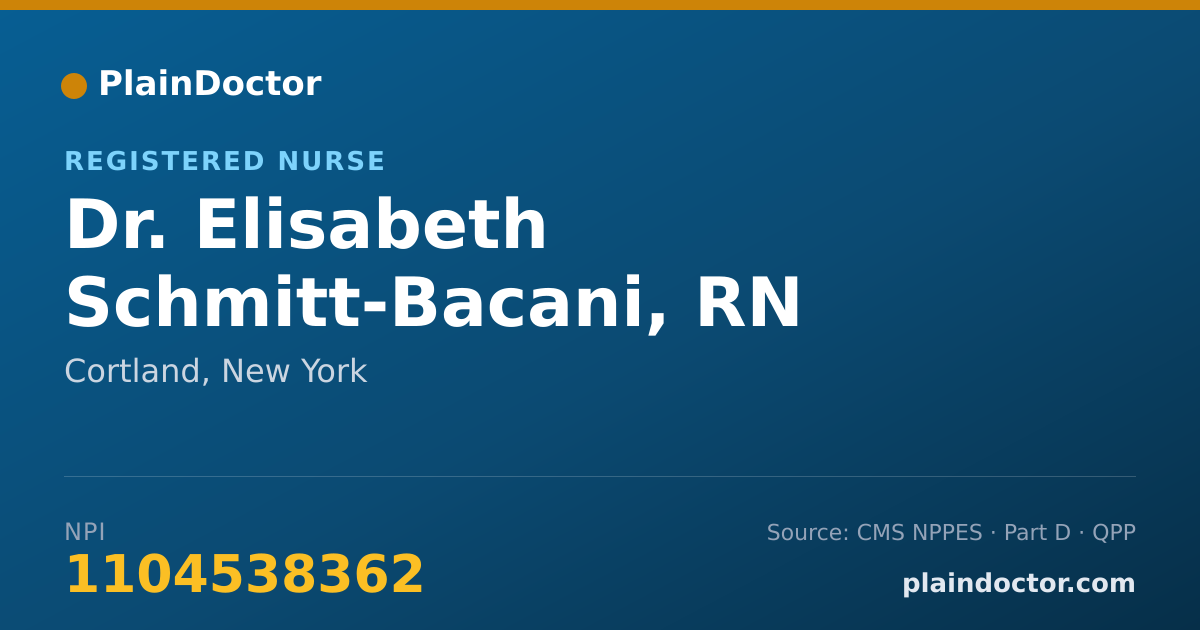 Shareable card for Elisabeth Schmitt-Bacani, RN - Registered Nurse, Cortland, NY