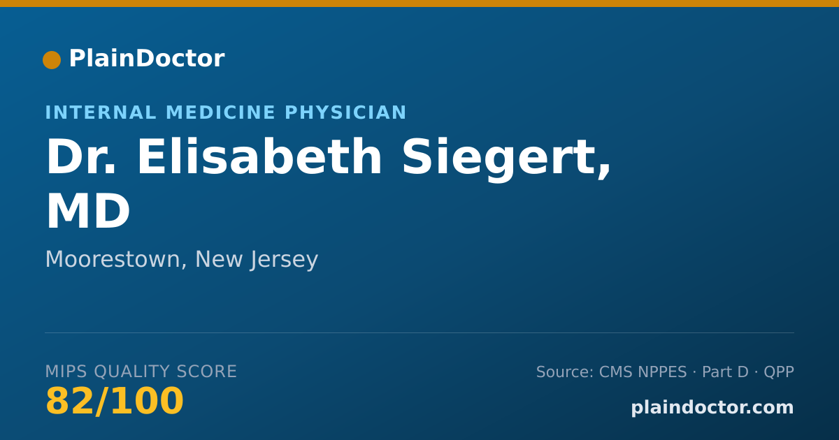 Shareable card for Elisabeth Siegert, MD - Internal Medicine Physician, Moorestown, NJ