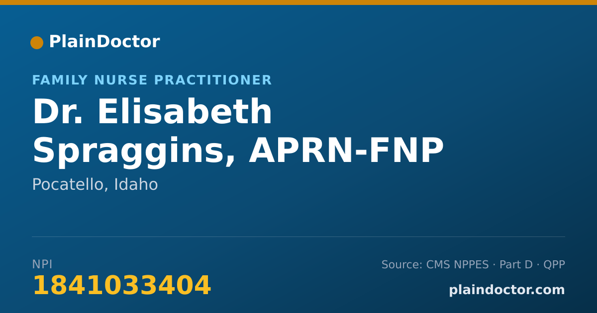 Shareable card for Elisabeth Spraggins, APRN-FNP - Family Nurse Practitioner, Pocatello, ID