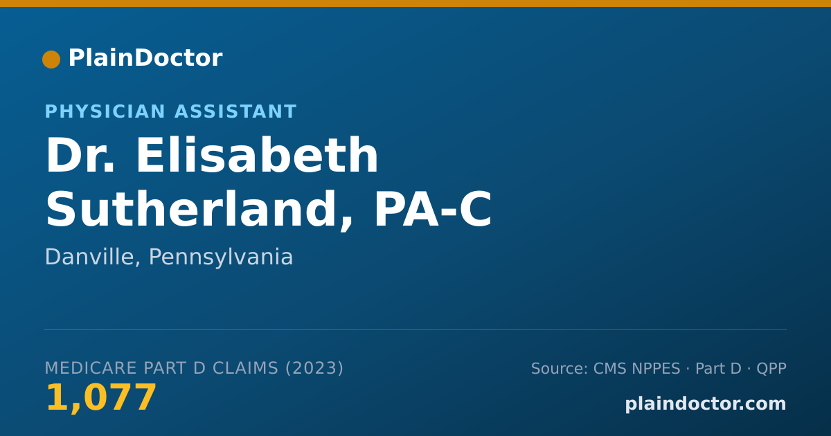 Shareable card for Elisabeth Sutherland, PA-C - Physician Assistant, Danville, PA