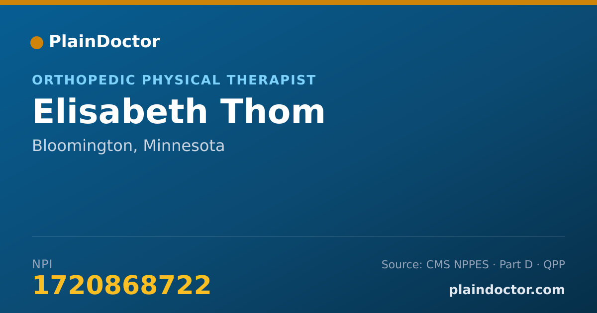 Shareable card for Elisabeth Thom - Orthopedic Physical Therapist, Bloomington, MN