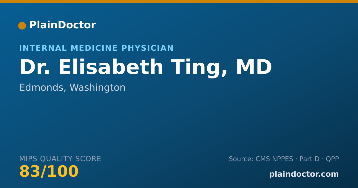 Shareable card for Elisabeth Ting, MD - Internal Medicine Physician, Edmonds, WA