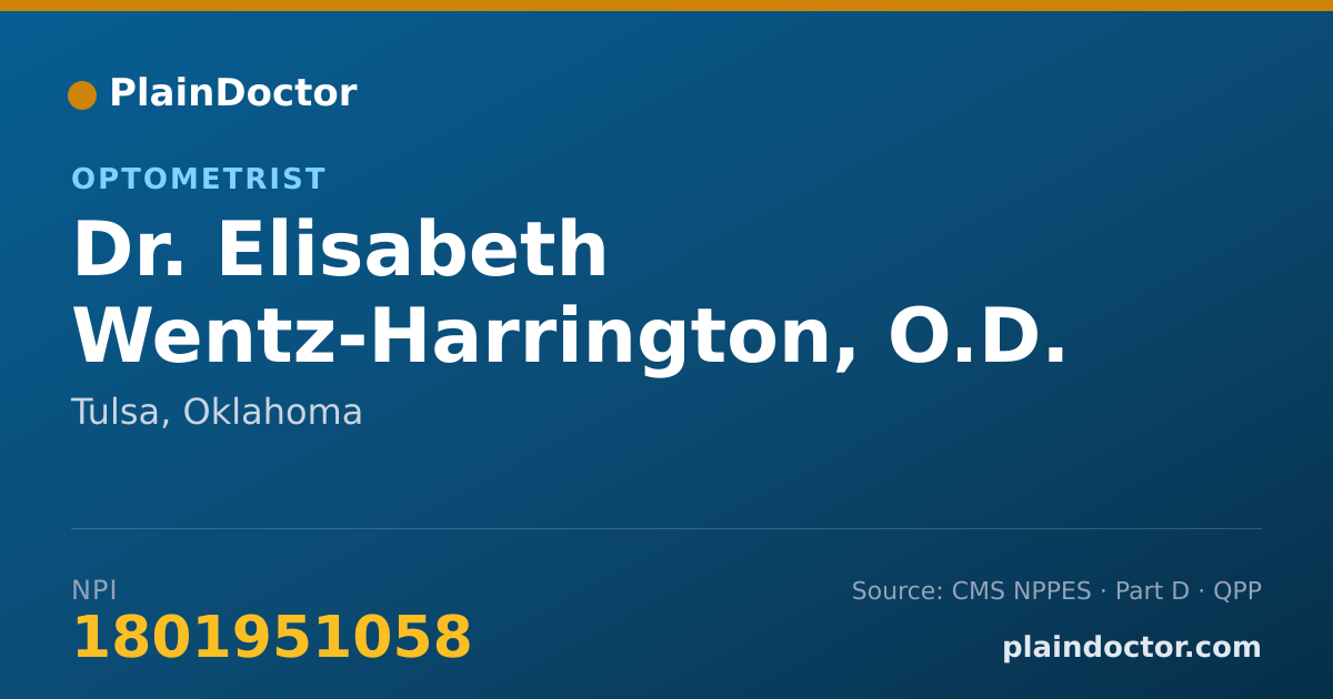 Shareable card for Elisabeth Wentz-Harrington, O.D. - Optometrist, Tulsa, OK