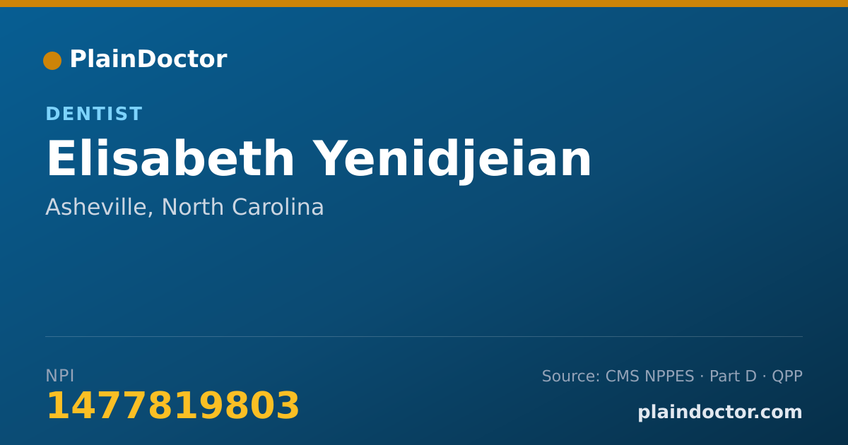 Shareable card for Elisabeth Yenidjeian - Dentist, Asheville, NC