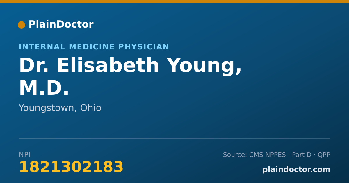 Shareable card for Elisabeth Young, M.D. - Internal Medicine Physician, Youngstown, OH