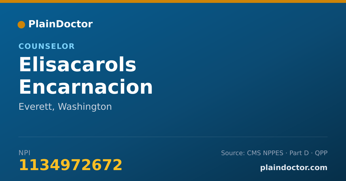 Shareable card for Elisacarols Encarnacion - Counselor, Everett, WA