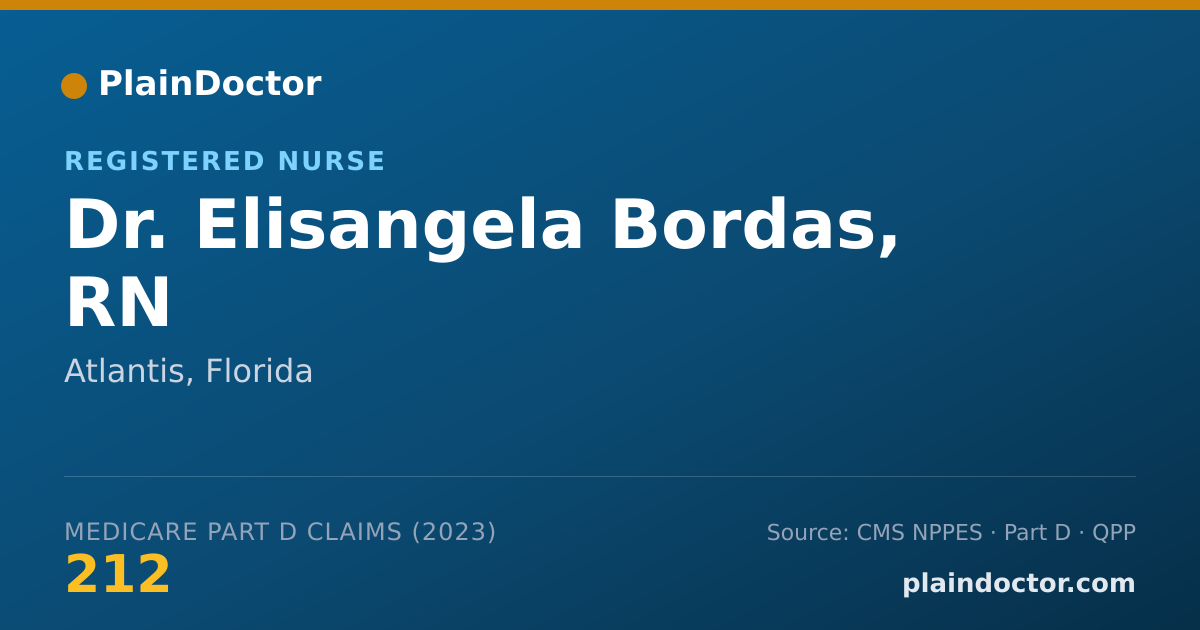 Shareable card for Elisangela Bordas, RN - Registered Nurse, Atlantis, FL
