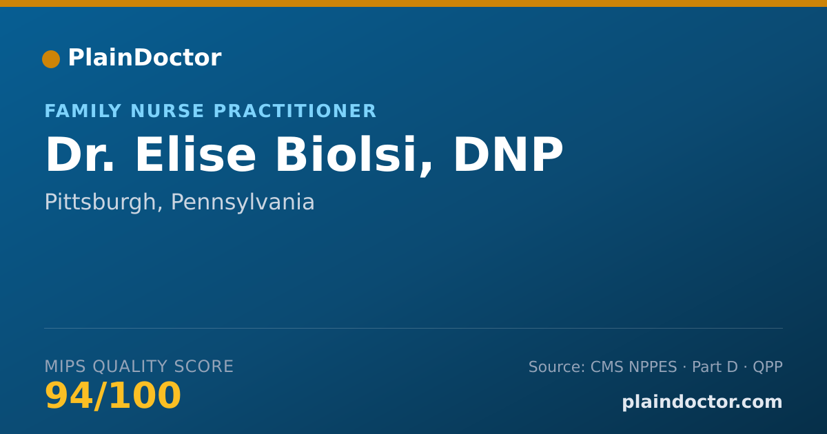 Shareable card for Elise Biolsi, DNP - Family Nurse Practitioner, Pittsburgh, PA