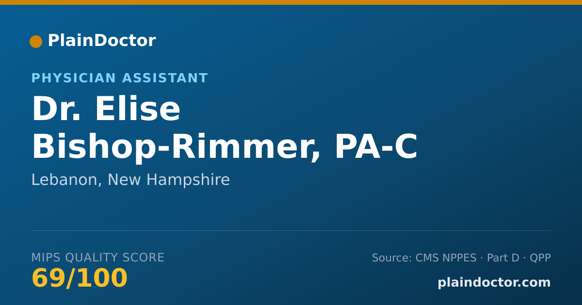 Shareable card for Elise Bishop-Rimmer, PA-C - Physician Assistant, Lebanon, NH
