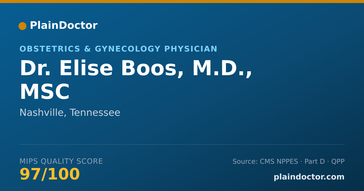 Shareable card for Elise Boos, M.D., MSC - Obstetrics & Gynecology Physician, Nashville, TN