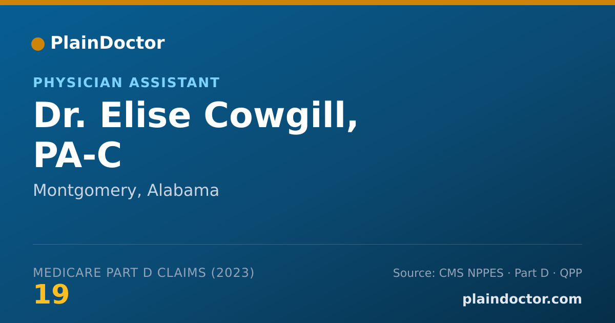 Shareable card for Elise Cowgill, PA-C - Physician Assistant, Montgomery, AL