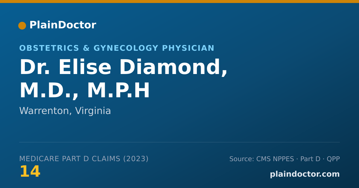 Shareable card for Elise Diamond, M.D., M.P.H - Obstetrics & Gynecology Physician, Warrenton, VA
