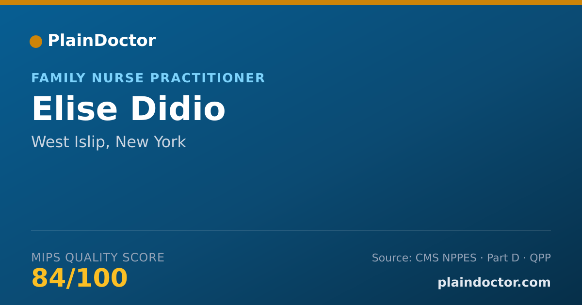 Shareable card for Elise Didio - Family Nurse Practitioner, West Islip, NY