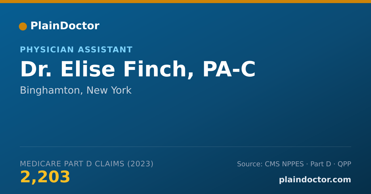 Shareable card for Elise Finch, PA-C - Physician Assistant, Binghamton, NY