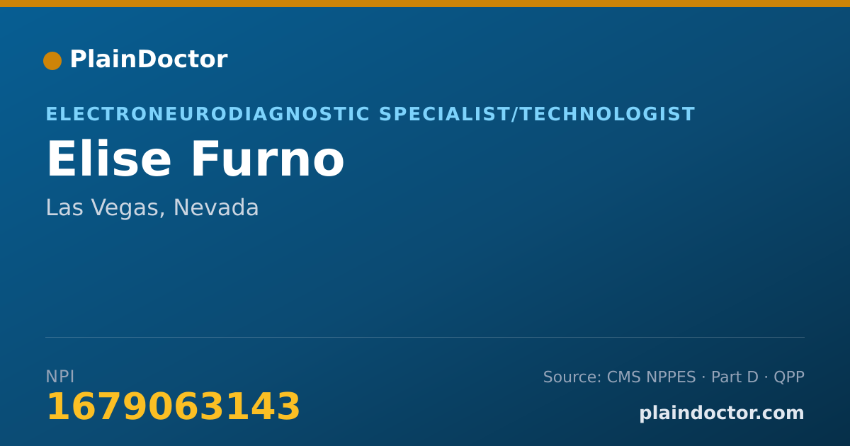 Shareable card for Elise Furno - Electroneurodiagnostic Specialist/Technologist, Las Vegas, NV