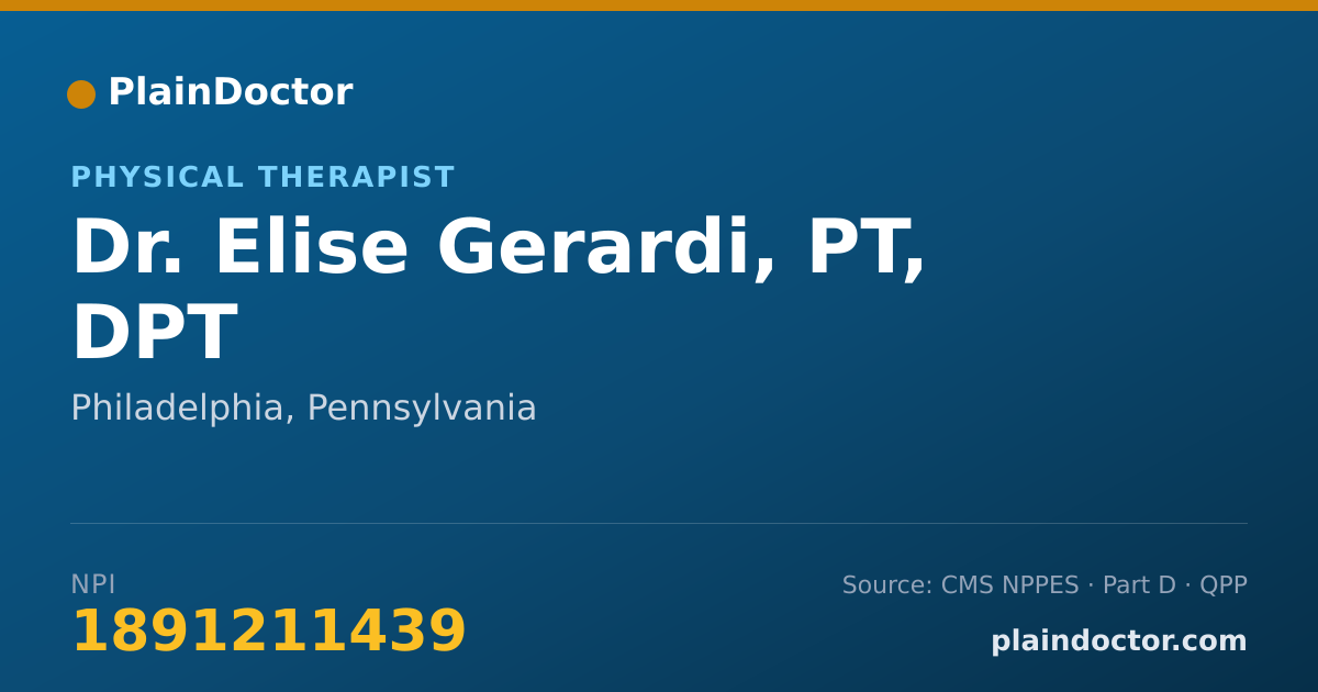 Shareable card for Elise Gerardi, PT, DPT - Physical Therapist, Philadelphia, PA