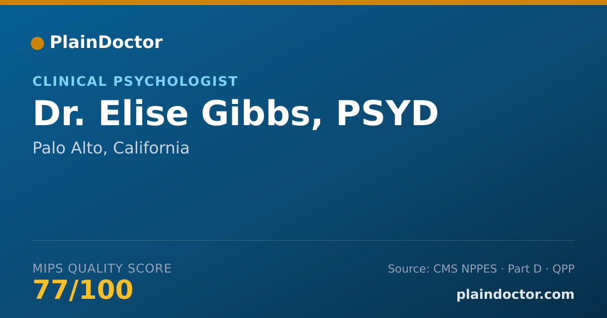 Shareable card for Elise Gibbs, PSYD - Clinical Psychologist, Palo Alto, CA