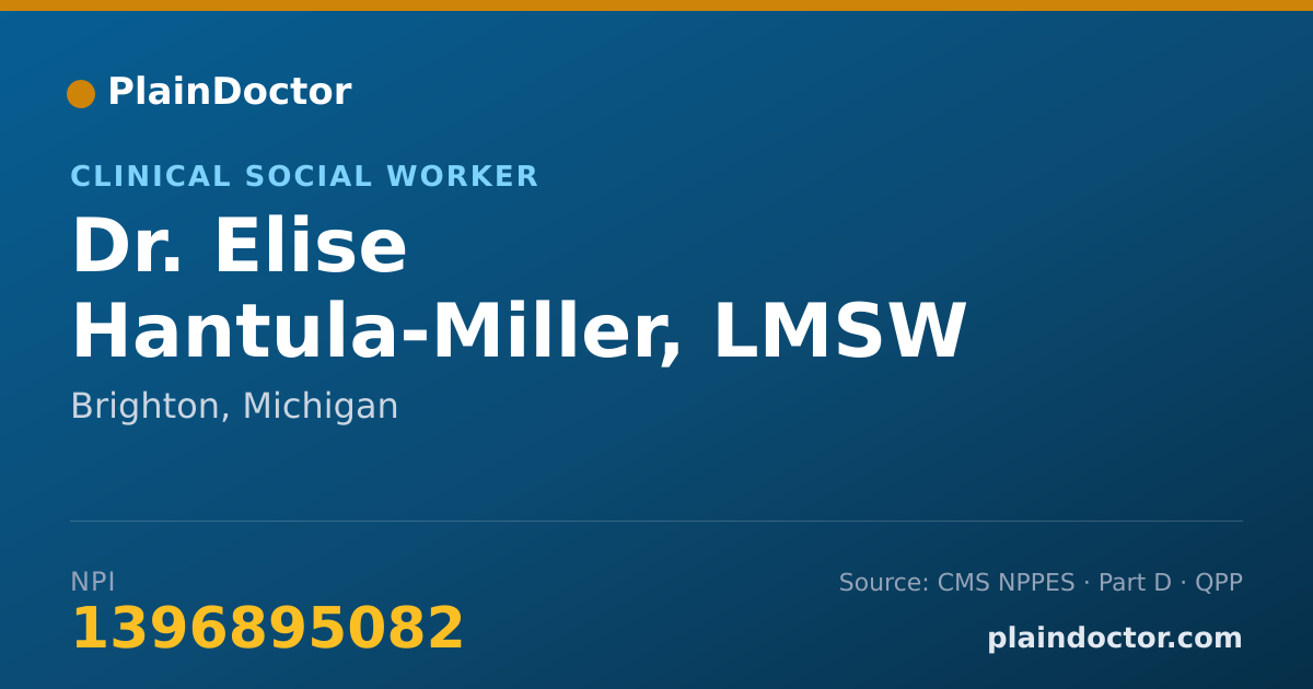 Shareable card for Elise Hantula-Miller, LMSW - Clinical Social Worker, Brighton, MI
