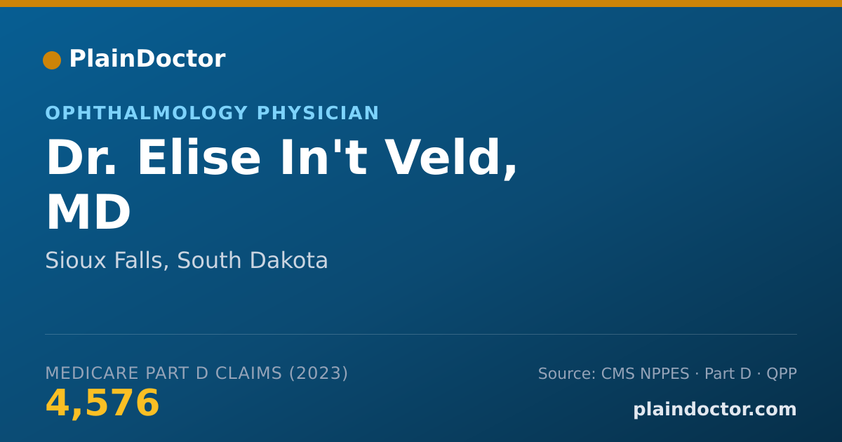 Shareable card for Elise In't Veld, MD - Ophthalmology Physician, Sioux Falls, SD