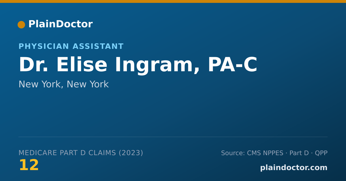 Shareable card for Elise Ingram, PA-C - Physician Assistant, New York, NY
