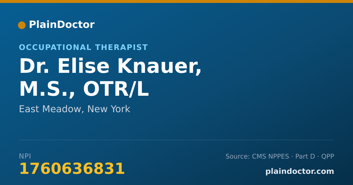 Shareable card for Elise Knauer, M.S., OTR/L - Occupational Therapist, East Meadow, NY