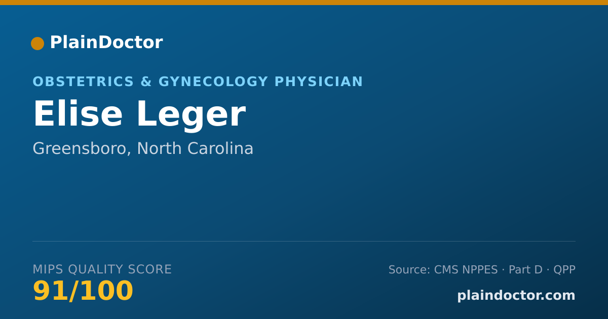 Shareable card for Elise Leger - Obstetrics & Gynecology Physician, Greensboro, NC