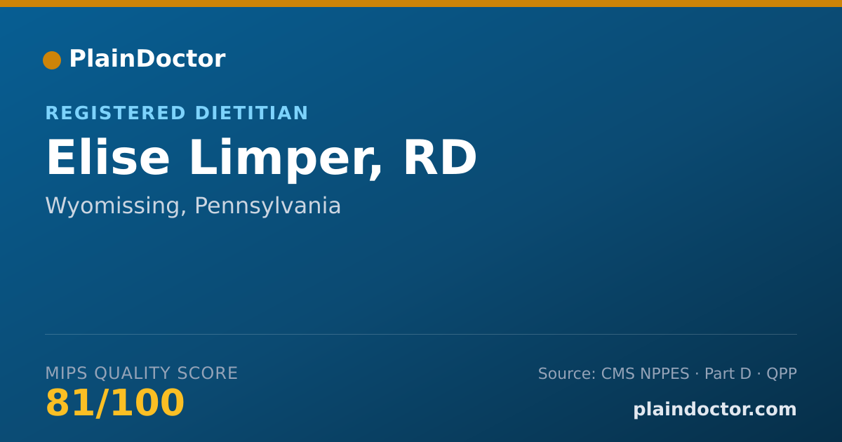 Shareable card for Elise Limper, RD - Registered Dietitian, Wyomissing, PA