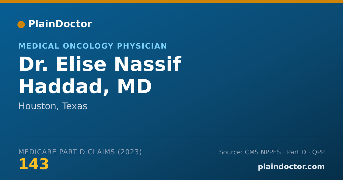 Shareable card for Elise Nassif Haddad, MD - Medical Oncology Physician, Houston, TX