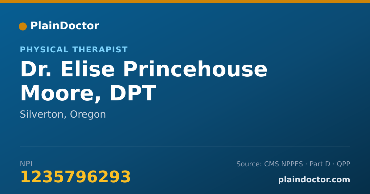 Shareable card for Elise Princehouse Moore, DPT - Physical Therapist, Silverton, OR
