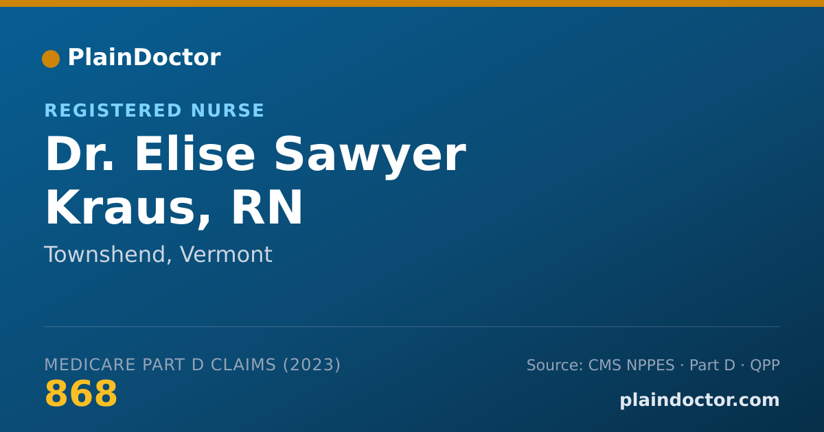 Shareable card for Elise Sawyer Kraus, RN - Registered Nurse, Townshend, VT