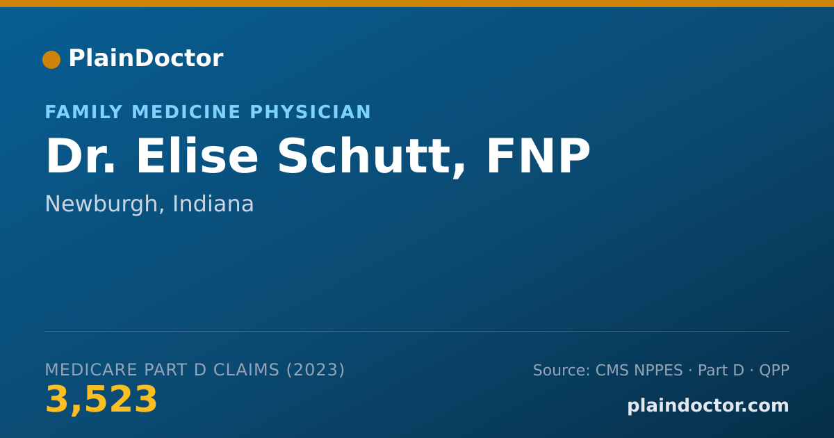 Shareable card for Elise Schutt, FNP - Family Medicine Physician, Newburgh, IN