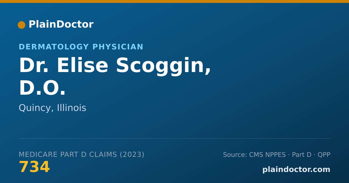 Shareable card for Elise Scoggin, D.O. - Dermatology Physician, Quincy, IL