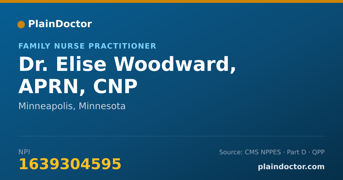 Shareable card for Elise Woodward, APRN, CNP - Family Nurse Practitioner, Minneapolis, MN