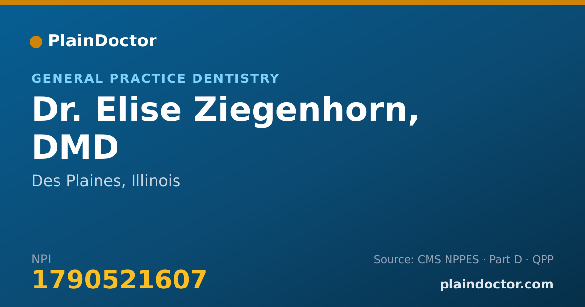 Shareable card for Elise Ziegenhorn, DMD - General Practice Dentistry, Des Plaines, IL
