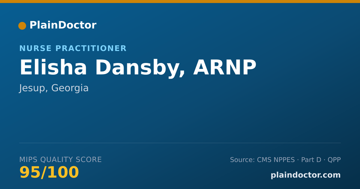 Shareable card for Elisha Dansby, ARNP - Family Nurse Practitioner, Jesup, GA