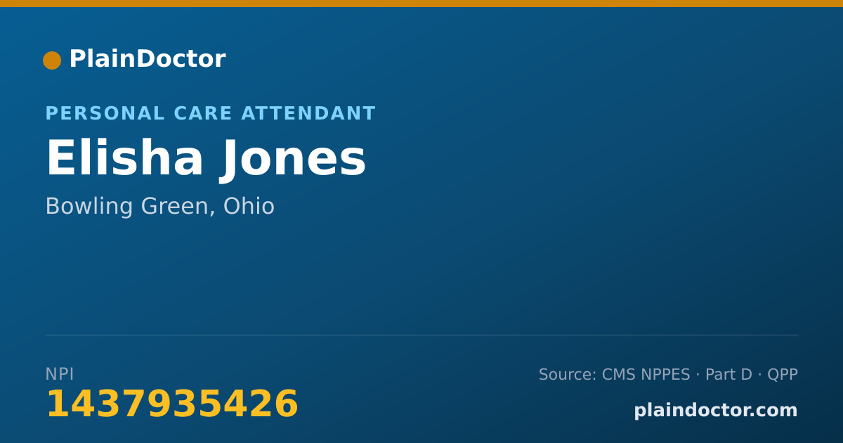 Shareable card for Elisha Jones - Personal Care Attendant, Bowling Green, OH