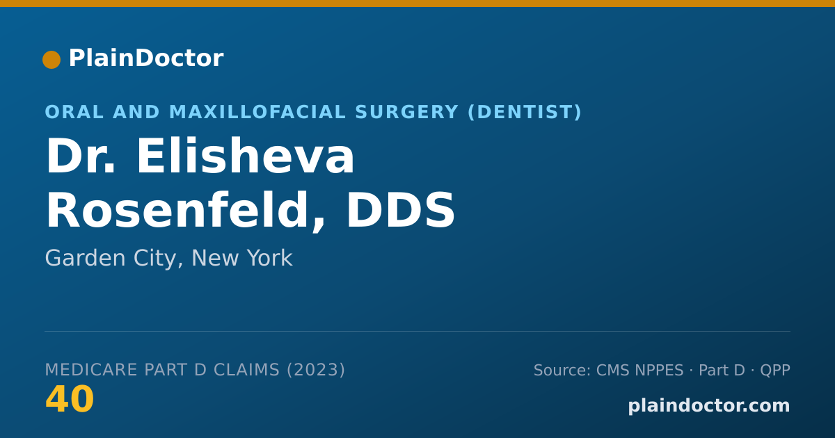 Shareable card for Elisheva Rosenfeld, DDS - Oral and Maxillofacial Surgery (Dentist), Garden City, NY