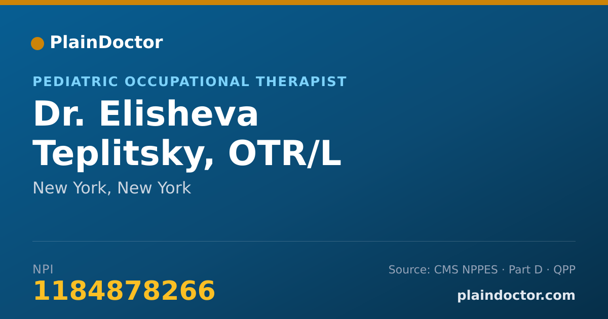Shareable card for Elisheva Teplitsky, OTR/L - Pediatric Occupational Therapist, New York, NY