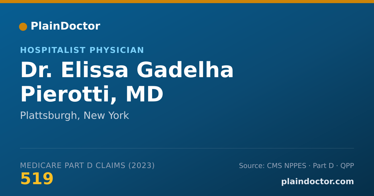 Shareable card for Elissa Gadelha Pierotti, MD - Hospitalist Physician, Plattsburgh, NY
