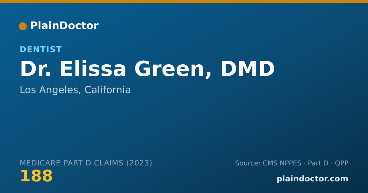 Shareable card for Elissa Green, DMD - Dentist, Los Angeles, CA