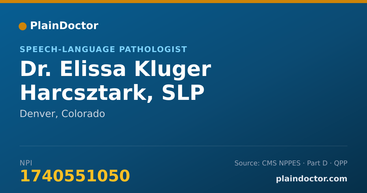 Shareable card for Elissa Kluger Harcsztark, SLP - Speech-Language Pathologist, Denver, CO