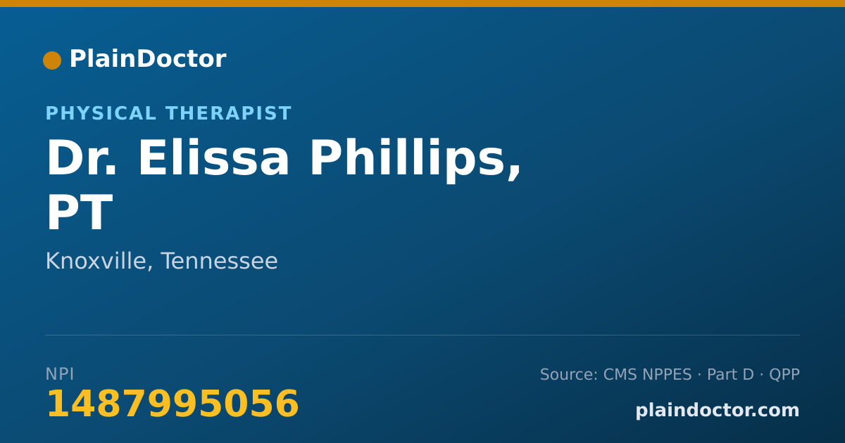 Shareable card for Elissa Phillips, PT - Physical Therapist, Knoxville, TN