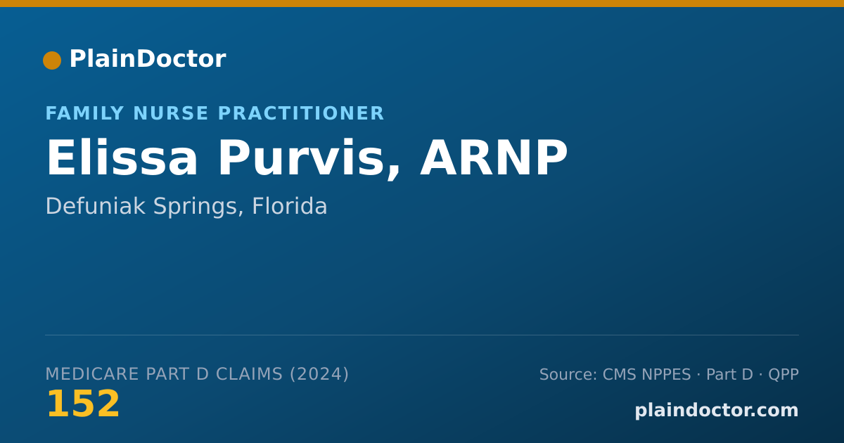 Shareable card for Elissa Purvis, ARNP - Family Nurse Practitioner, Defuniak Springs, FL